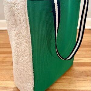 Bellerose Green Sherpa faux-shearlingTote Bag